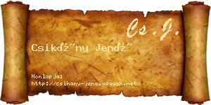 Csikány Jenő névjegykártya
